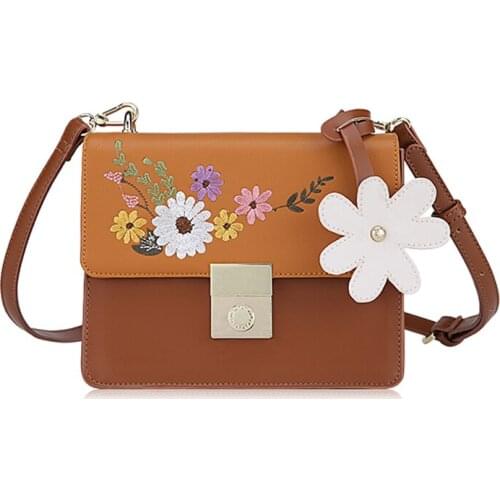 WOMENS Handbag Versatile Fashion Shoulder Wide Strap Shoulder Embroidered Square Sling Bag luxury handbags women bags designer