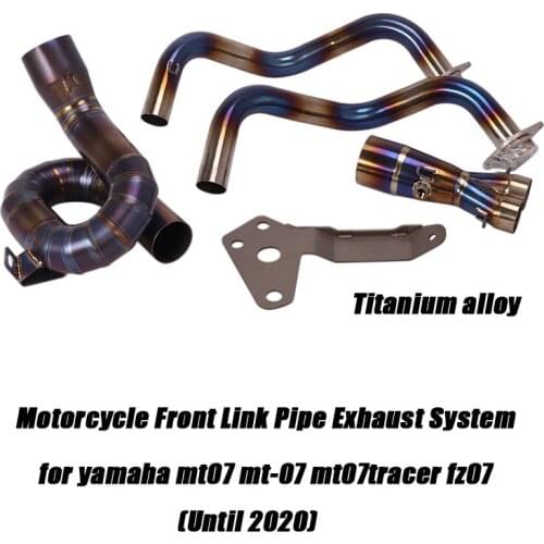 Motorcycle Lossless installation for Yamaha MT07 mt-07 mt07tracer FZ07 Titanium alloy Front Link Pipe Exhaust System