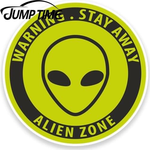 Jump Time for Alien Vinyl Sticker Laptop Car Skateboard Skate Helmet Space UFO Decal Rear Windshield Waterproof Car Accessories