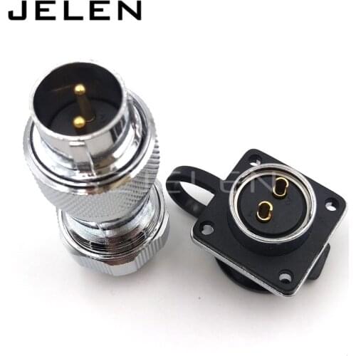 WF20 series waterproof connectors 2 pin, IP67 electrical power Cable waterproof male female connector 2 pin, Current Rating 25A