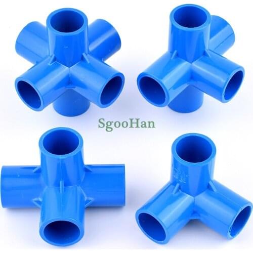 1PC Big Size 50mm PVC Pipe 3/4/5/6 Way Connector Aquarium Fish Tank Tube Joints Irrigation System Plastic Frame Fittings