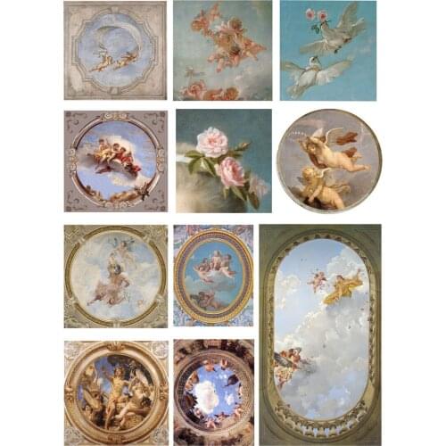 11PCS Vintage angel mural Stickers Crafts And Scrapbooking stickers book Student label Decorative sticker kids toys