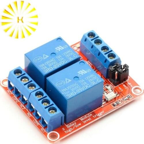 12V 2 Channel 4 Road Relay Module with Optocoupler Isolation Supports High and Low Trigger Connector