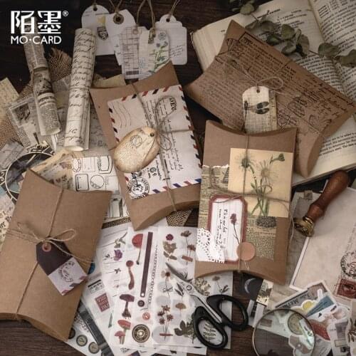 30Pcs/Pack Retro Butterfly Moon Material Stickers Vintage Stationery Agenda Planner School Office Supplies Bullet Journal n1032