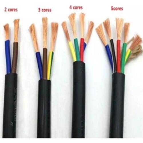 4MM2 RVV 2/3/4/5 Cores Pins Cores Pins Copper Wire Conductor Electric RVV Cable Black