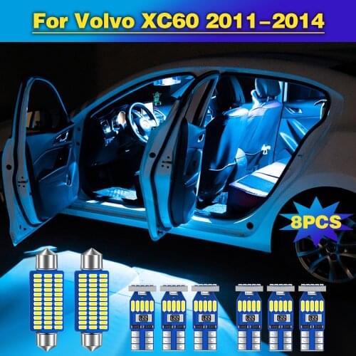 6pcs Error Free Auto LED Bulbs Car Interior lights Dome Reading Trunk Lamp For Volvo S60 2011 2012 2013 2014 Accessories