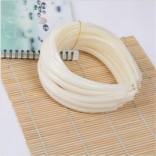 12Pcs White Plain Girls Headband 10MM Width Trendy Plastic Hair Band DIY Craft For Women Girls Wholesale