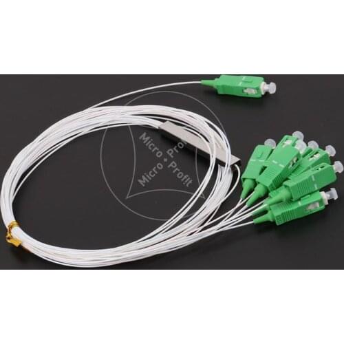 Free Shipping 100 PCS/Lot PLC Optical Splitter 1X8 SC APC Fiber Optic Splitter 1m FTTH FBT Optical Coupler SM Steel Pipe