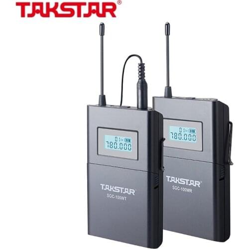 Takstar SGC-100W Wireless Lavalier Microphone System For Canon Nikon DSLR Camera Camcorders Use For Shooting Video Interview