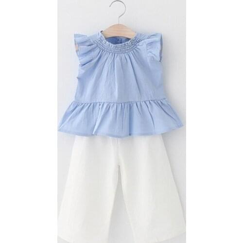 BFORTUNE Kids Girls Clothes Sets Fashion Summer Children Clothes Toddler Girls Clothes Sleeveless T-shirt+Casual pants 2Pcs Sets