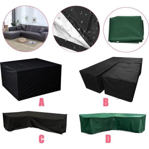 Outdoor Garden Furniture Cover Waterproof L Shape Furniture Cover Sofa Rain Dust Cover Wicker Sofa Set Protection Cover Cloth