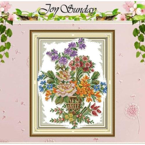 The flower basket (8) Patterns Counted Cross Stitch 11CT 14CT Cross Stitch Set Wholesale Cross-stitch Kit Embroidery Needlework