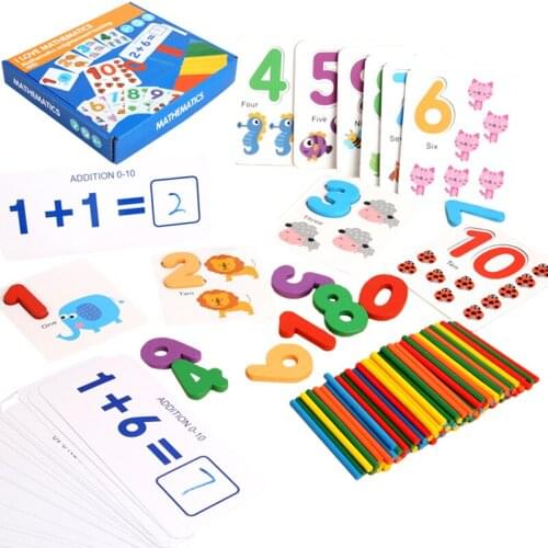 Baby Montessori Math Toys Wooden Digital Counting Stick Math Operation Teaching Aids Early Learning Material Toys For Kids Gift