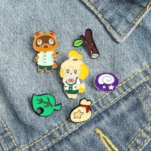 Children Jewelry Adorable Bear Tree Leaf Cartoon Enemal Pins Brooches Bag Lapel Pin Cartoon Plant Jewelry Gift for Kids Friends