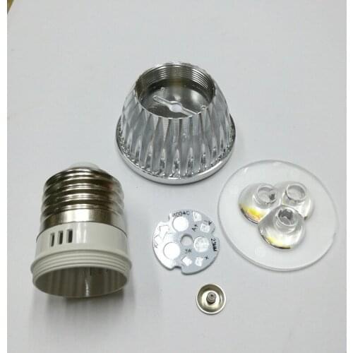 DIY LED 3*1 W e27 LED Energy Saving Spotlight Lamp Shell Kit 3W Aluminum CASE X10