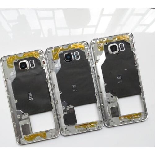 For Samsung Galaxy NOTE 5 N920 Middle Frame Housing Bezel Chassis With Back Camera Cover Lens and Side Button +NFC