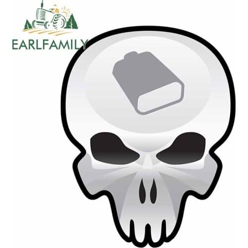 EARLFAMILY 13cm x 11.1cm for Cowbell Skull Decal Personality Motorcycle Helmet Fine Waterproof Car Stickers for Vehicle Window