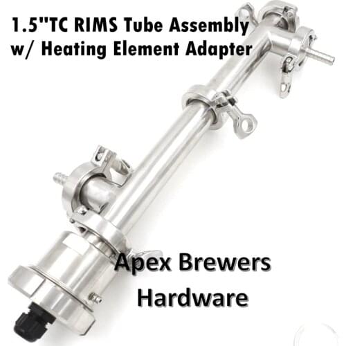Electric 1.5 Tri Clover Compatible RIMS Tube Assembly w/ Heating Element Adapter, RIMS Tubes,Electric brewing Hardware