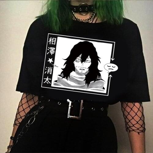 Japanese Anime My Hero Academia T Shirtaizawa Shouta Printed Short Sleeve Tee Tops