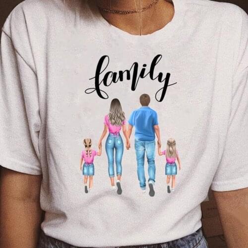 Women Daughter Girl Cute Mama Mom Family Cartoon Love Sweet T Top Shirt Print Female Graphic Fashion Tee Short Sleeve T-Shirts