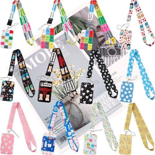 JY212 Cartoon Medical Dentisit Doctor Nurse Neck Strap Lanyards Keychain Badge Holder ID Card Pass Hang Rope Lanyard Accessories