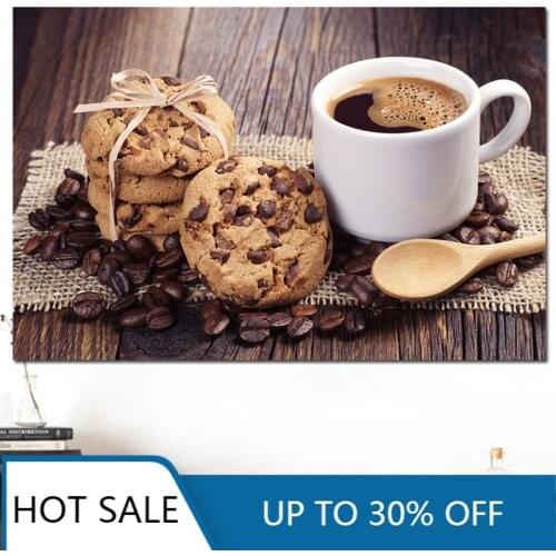 Canvas Painting Restaurant Coffee Cup Beans Coffee Pot Wall Art Modern Modular Picture For Kitchen Decoration