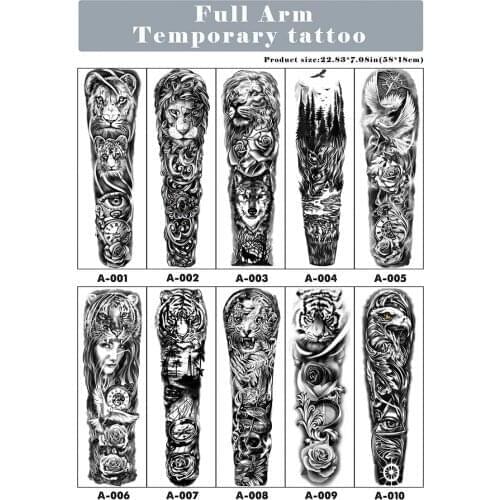 Kaieteur Full Arm Waterproof Temporary Fake Tattoo Stickers of Feature Totem for Men and Women Express Body Shoulder Art