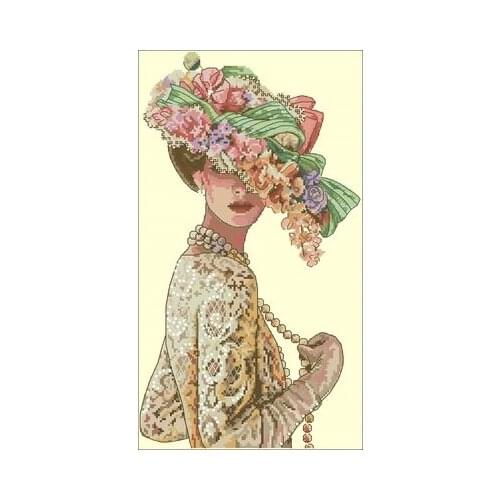 Dim 03823 Flower Hat beauty Cross Stitch Kit Package Greeting Needlework Counted Cross-Stitching Kits New Style