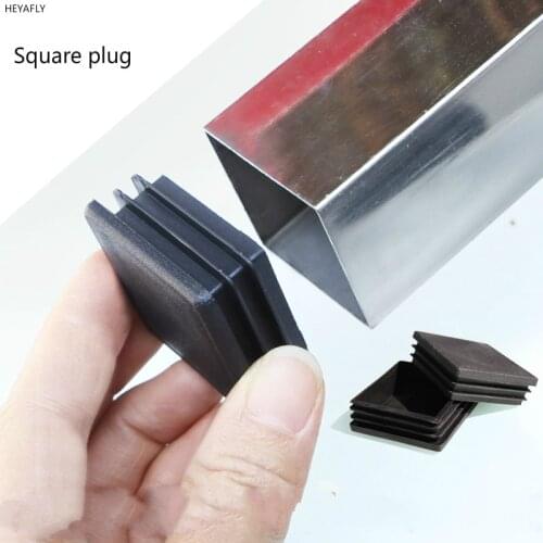 Square Pipe Plug Square Pipe Inner Plug Antiskid Foot Pad Metal Pipe Plug Pipe Sleeve Sealing Cap Gym Accessories