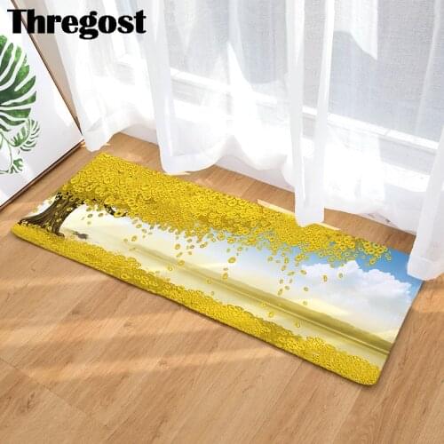 Microfiber Doormat Non-silp Kitchen Floor Mat Bath Rugs Coffee Table Absorbent Rug Scenic Printed Living Room Carpet Soft Mats