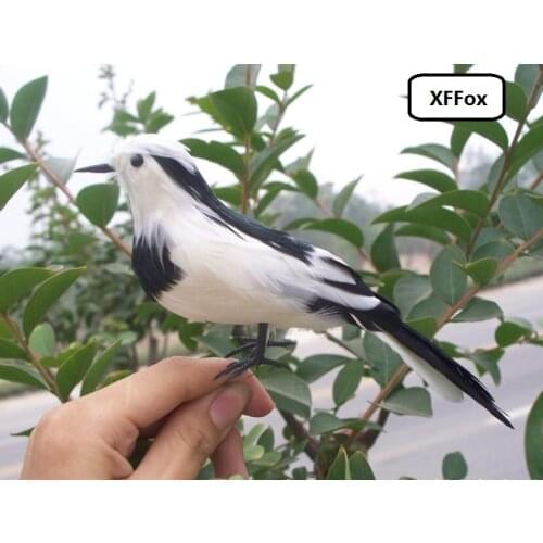 Cute simulation black&white bird model foam&feathers Wagtail bird doll gift about 18cm xf0516