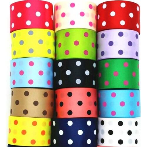 New 1-1/2 38mm dot ribbon 10 yards DIY handmade material gift wrap headdress satin dots