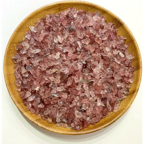 Wholesale 50g Mini Natural Strawberry Quartz Gravel Crystal Mineral Purify Degaussing Healing Crystals