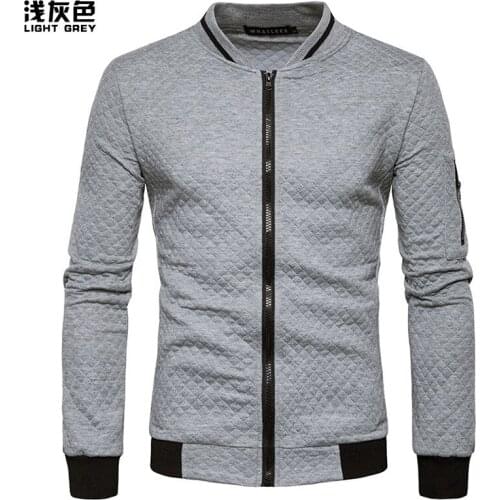 2021 Autumn Fashion Men Cardigan Zipper Hoodies Coat Streetwear Sports Casual classic small diamond plaid baseball Hoodies Tops