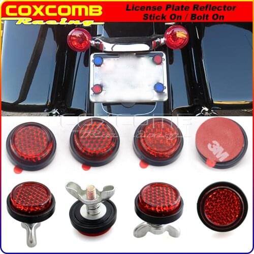 Motorbike Rear License Plate Safety Reflector Registration Frame Mount Number Plate Reflectors Red for Honda Scooter BMW Yamaha