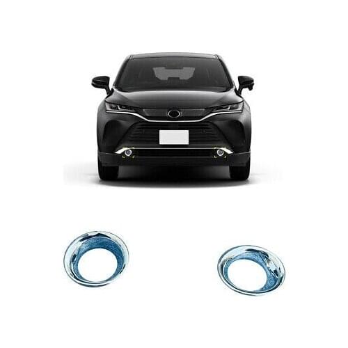 ABS Chrome Front Fog Light Cover Trim 2pcs For Toyota Harrier Venza 2020-2021