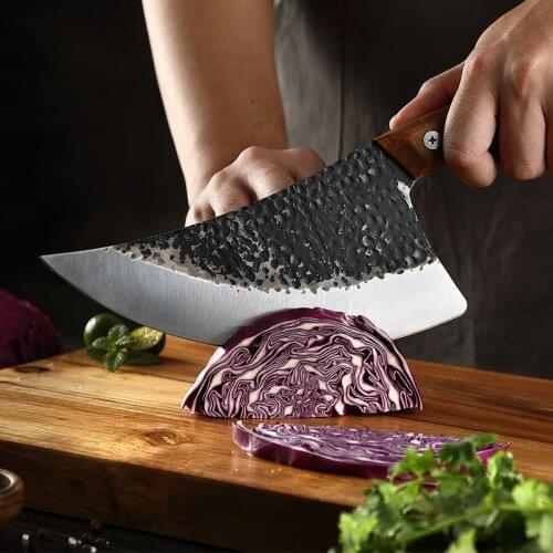 Pro High Carbon Steel Kitchen Butchering Knives for Slaughtering Pig Sheep Fish Cooking knife Pork Meat Cleaver Gift