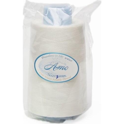 40S/2 TEX 27 3000M Per cone 20 centigrade cold water soluble sewing thread PVA Dissolve Vanish Thread for temporary