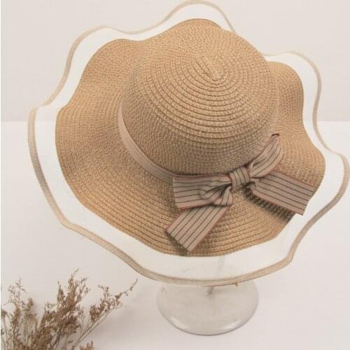 Straw Hats Women Hat 2021 Ladies Spring New Sun Protection Beach Caps Foldable Wide Brim Hats For Women Summer