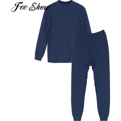 Thermo Underwear 2pcs Unisex Men Cotton Johns Winter Warm Thick Thermal Underwear Sets Tops Bottoms Pants Top Outfits Plus Size