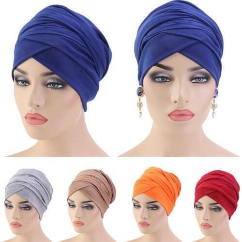 New Muslim Long Tail Scarf Hat Women Turban Chemo Cap Hair Loss Islamic Headwrap Head Cover Wrap Caps Headwear Dubai Arab Bonnet