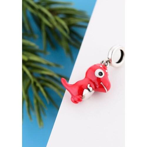 Fit Original Pandora Charm Bracelet 925 Sterling Silver Enamel Pachycephalosaurus Dinosaur Bead For Making Women Berloque 2021