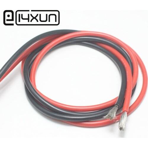 1meter Red+1meter Black Silicone Wire 12AWG 13AWG 14AWG 16AWG 18AWG 20AWG 22AWG Heatproof Soft Silicone Silica Gel Wire Cable