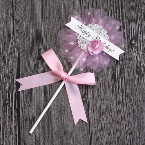 1PC Flower Happy Birthday Cake Topper For Party Cake Gift Decoration Daisy Flower Cake Toppers New Year