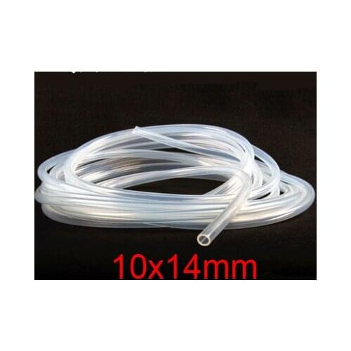 10mm ID 14mm OD Transparent Food Grade Medical Use FDA Silicone Rubber Flexible Tube / Hose 10x14mm clear tubing