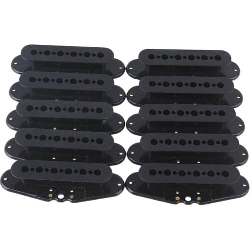 10pcs Plastic Black Open Shell Electric Guitar Single Coil Pickup Covers