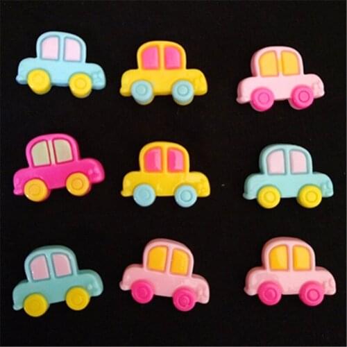 12Pieces Resin Flatback Flat Back Cabochon Kawaii DIY Resin Craft Decoration Cartoon School Car For Hair Bow Center