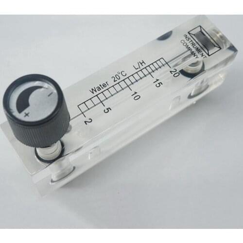 2-100LPH 0-0.3LPM Water Panel Flowmeter Rotameter With Valve M18 Male 1/4" BSP Female Pressure 0.1Mpa