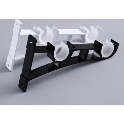 2pcs/set Double Curtain Rod Brackets Window Hardware Holder Home Decor Y98E