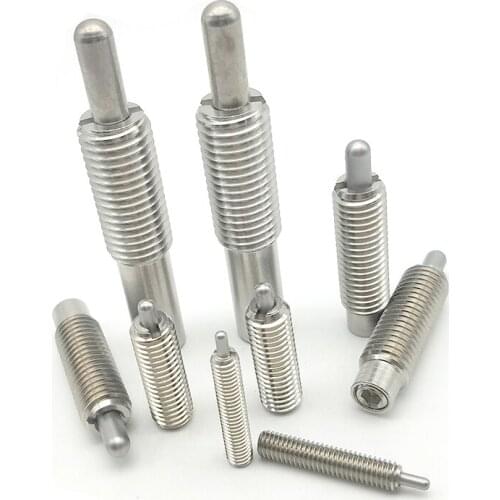 2pcs M10-M12 stainless steel Allen telescopic ejector pin positioning screw hex socket spring plunger bolt 5mm-15mm long